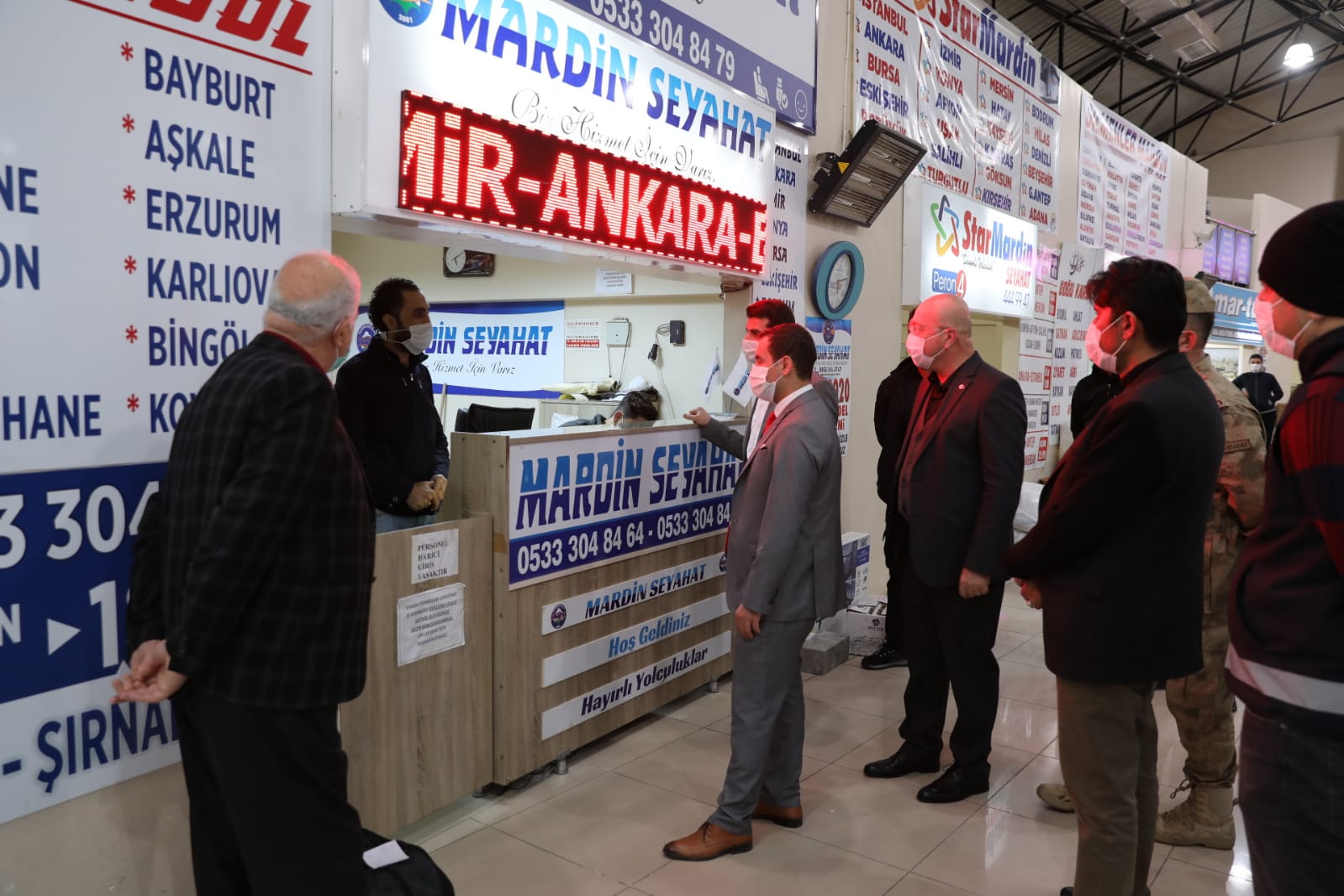 Mardin otobüs terminalinde Covid-19 denetimleri