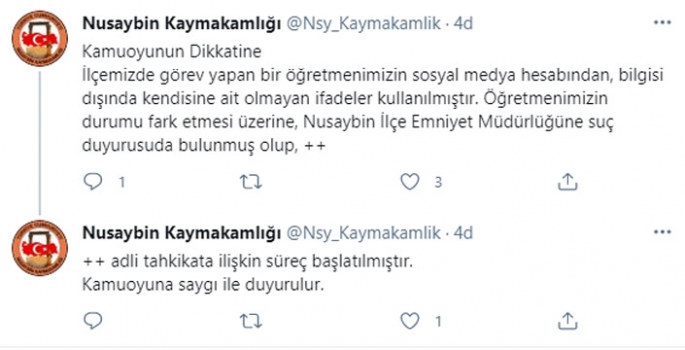 Kaymakamlıktan ‘Kürtçe konuşmasına tahammülüm kalmadı’ twittine ilişkin açıklama