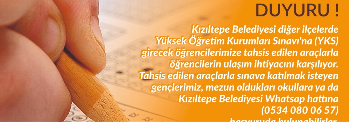 Kızıltepe Belediyesi’nden YKS öğrencilerine ücretsiz ulaşım desteği