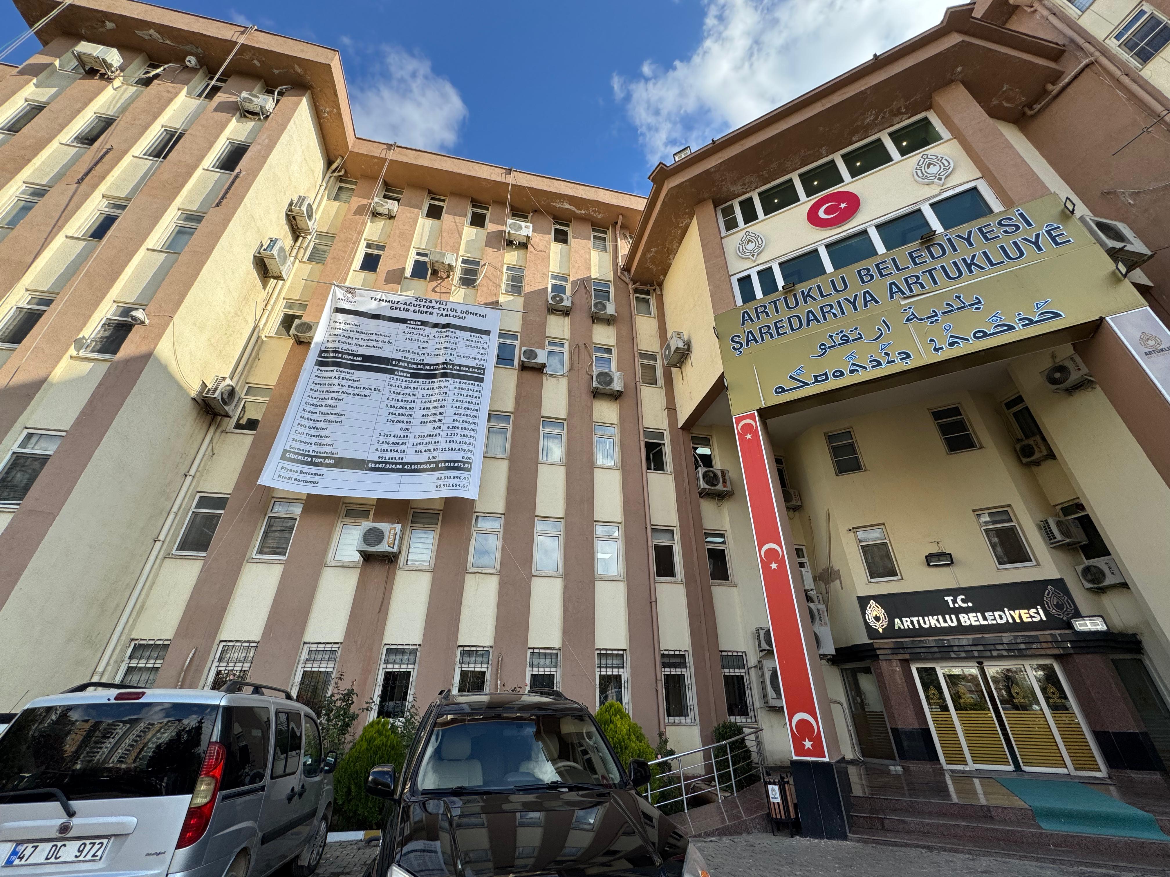 Artuklu Belediyesi,  3 Aylık Gelir-Gider Tablosunu belediyeye astı