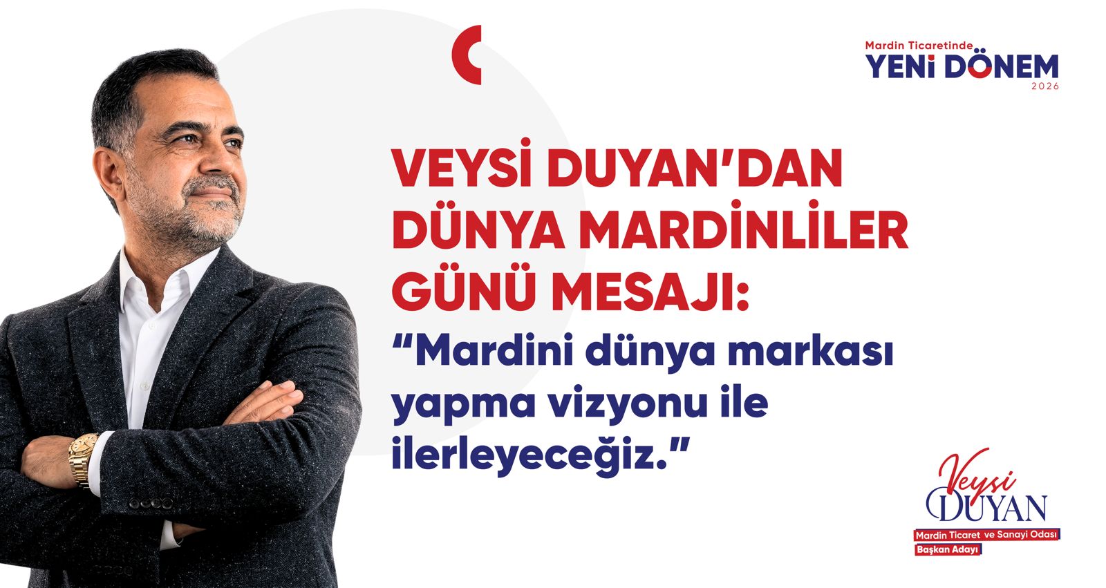 Veysi Duyan’dan Dünya Mardinliler Günü Mesajı