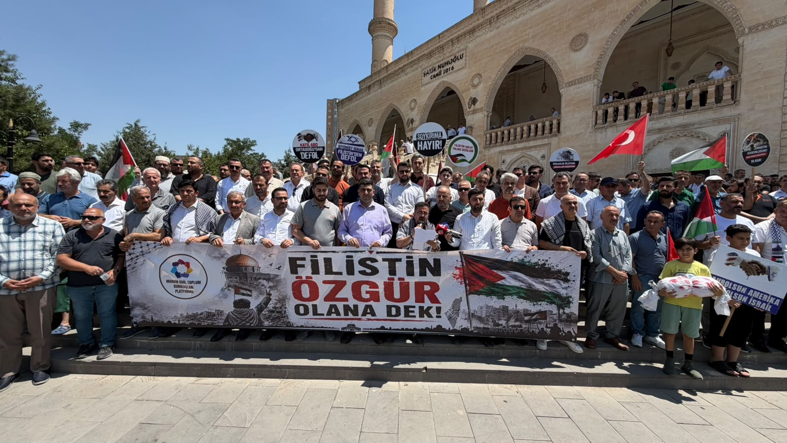 Mardin’de İsrail’in Gazze’ye saldırılarının 1000. günü protesto edildi